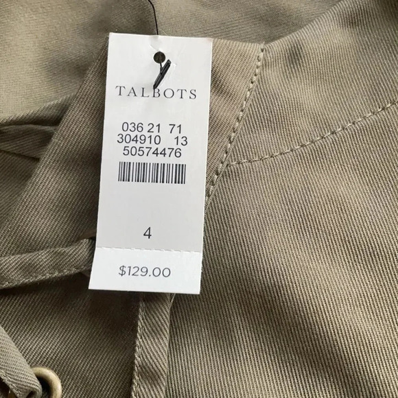 Talbots olive green lace up midi dress, 3/4 sleeves. NWT women’s size 4 - Picture 4 of 11